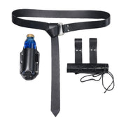 Black belt with bottle holder and double frog
