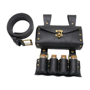 Black belt with pouch and potion vials