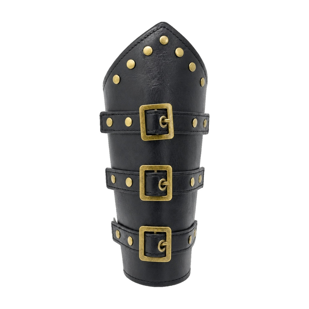 Black brass-buckle Viking bracer