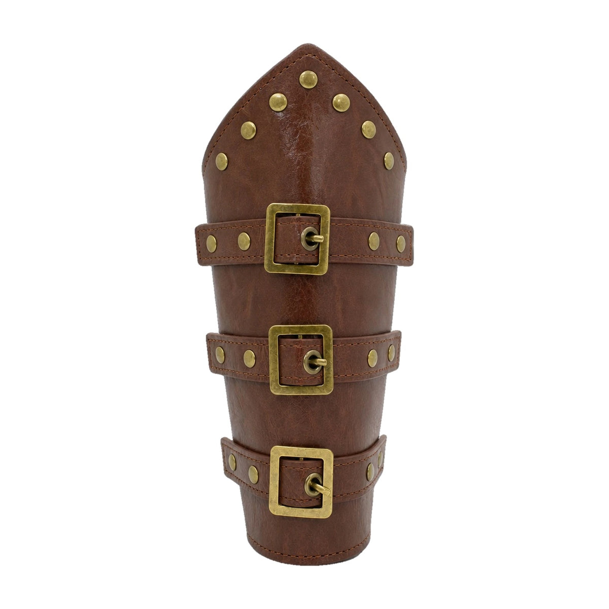 Brown brass-buckle Viking bracer