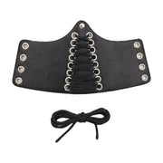Black centre-laced wrist cuff