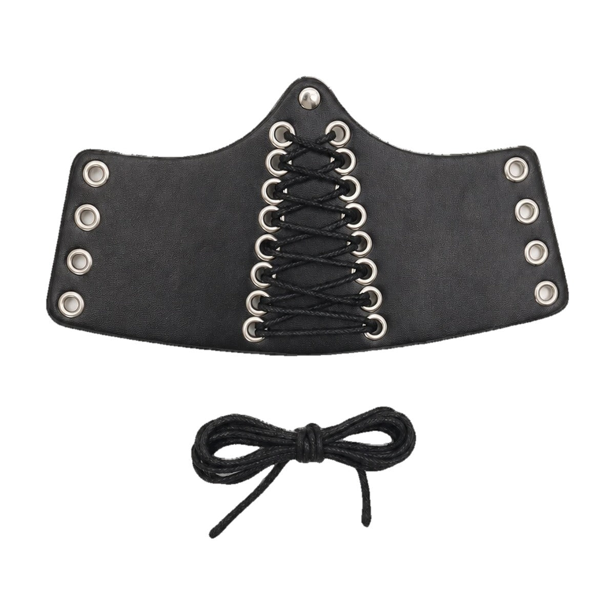 Black centre-laced wrist cuff