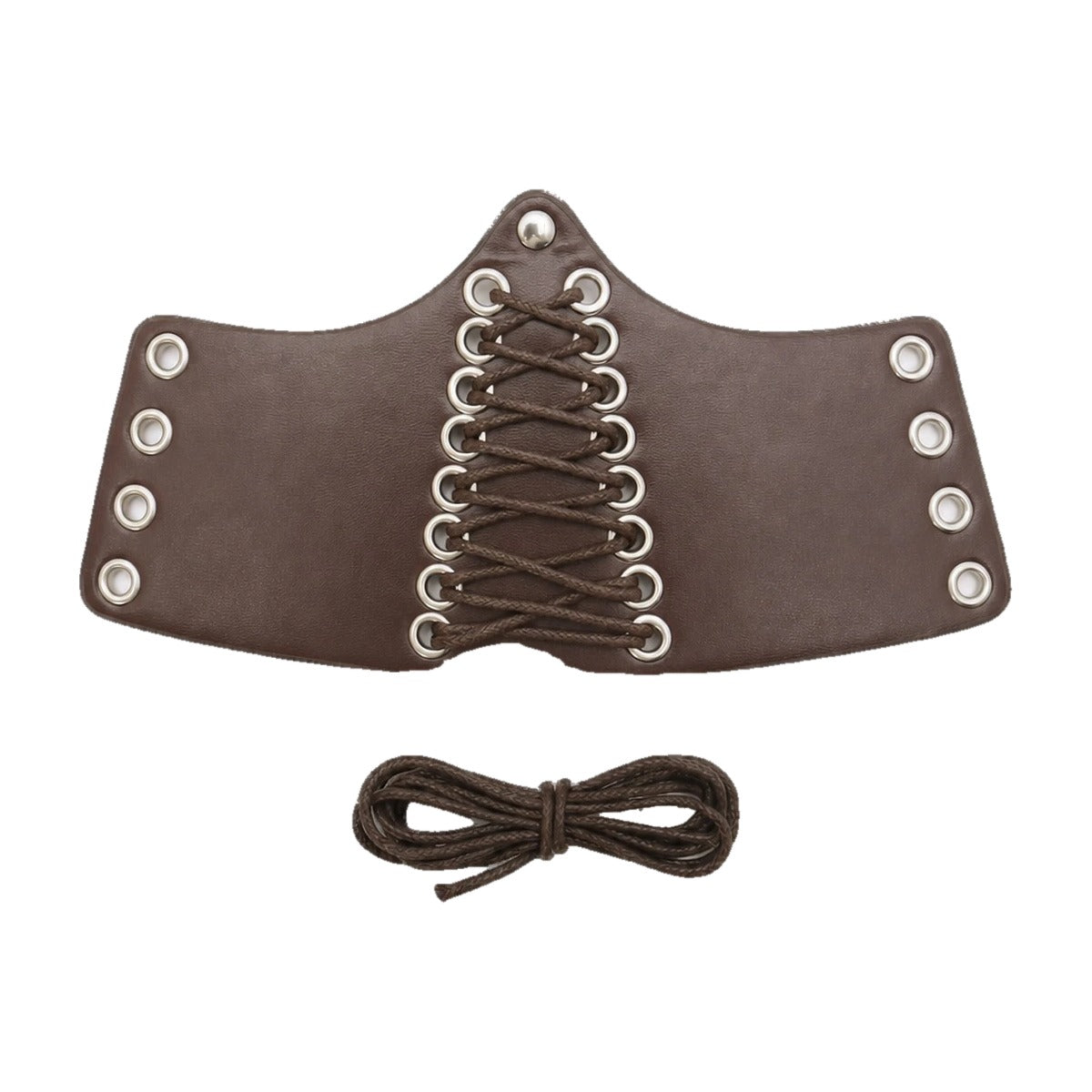 Brown centre-laced wrist cuff