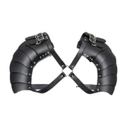 Black double shoulder armour
