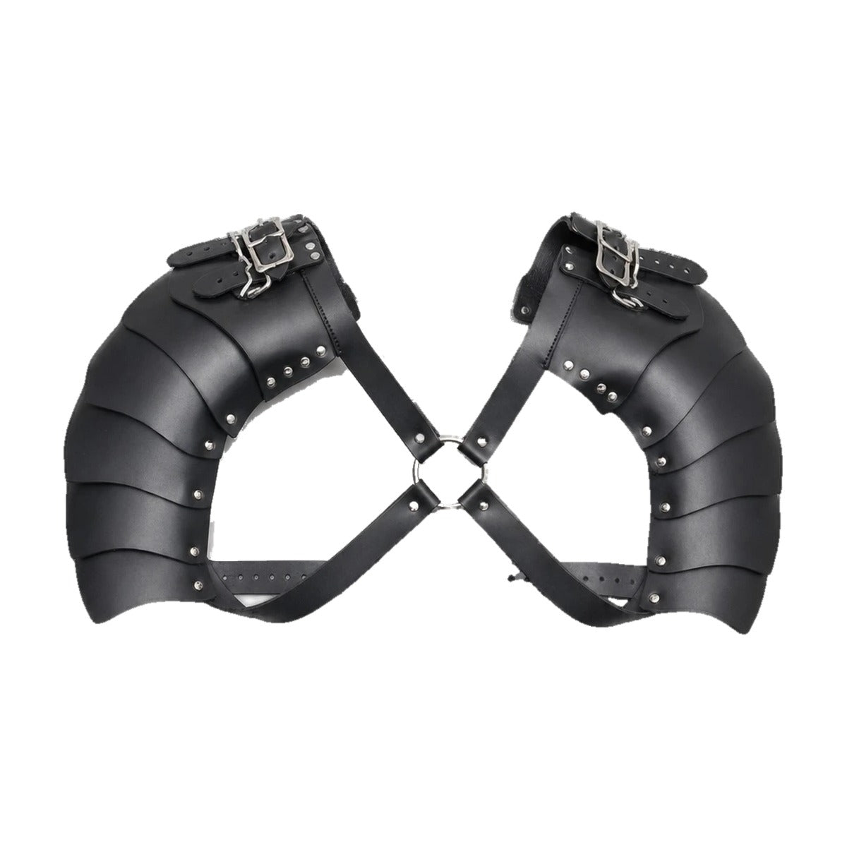 Black double shoulder armour