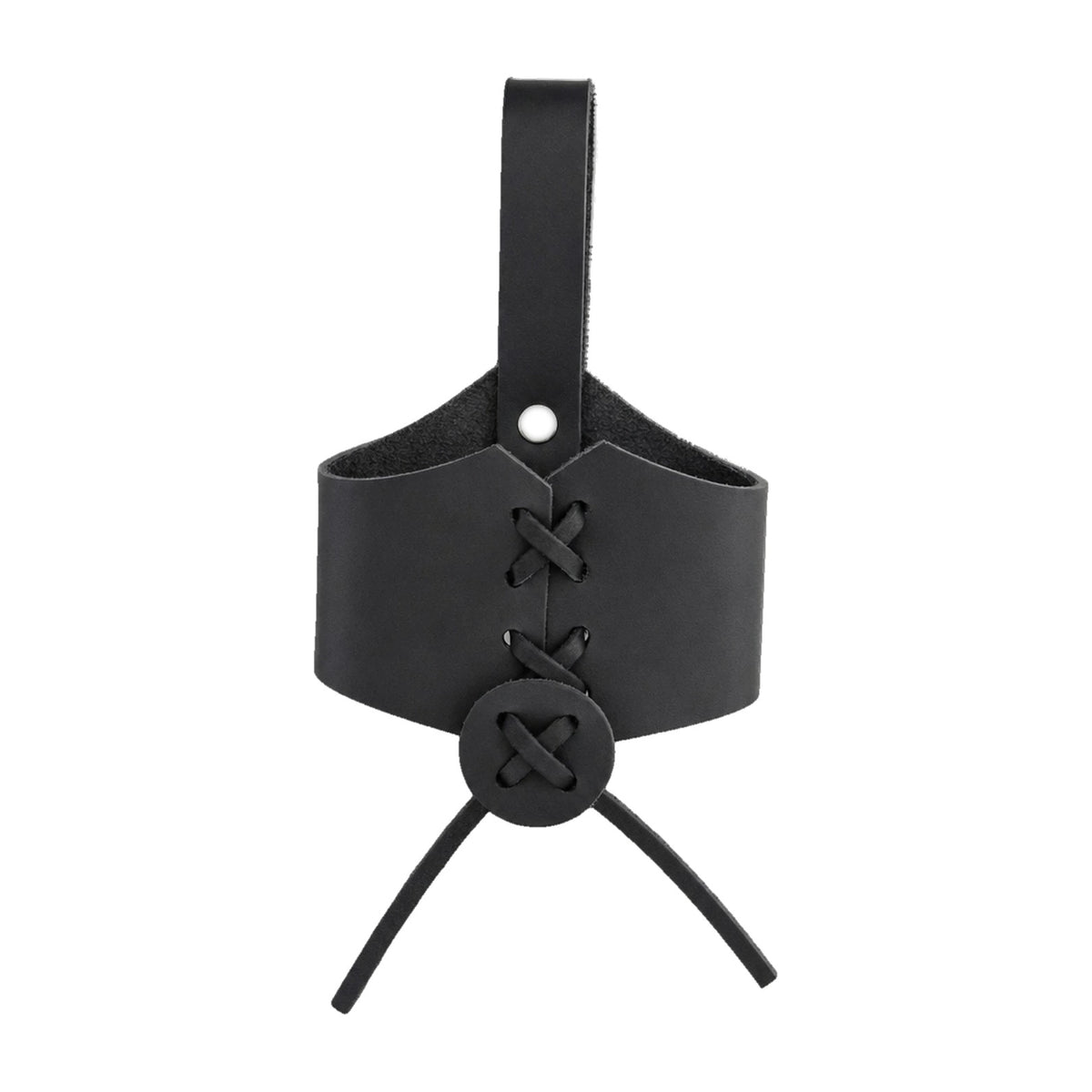 Black laced drinking horn holder