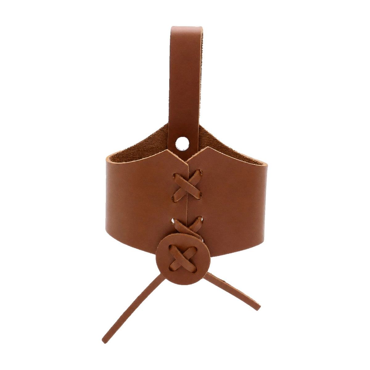 Brown laced drinking horn holder