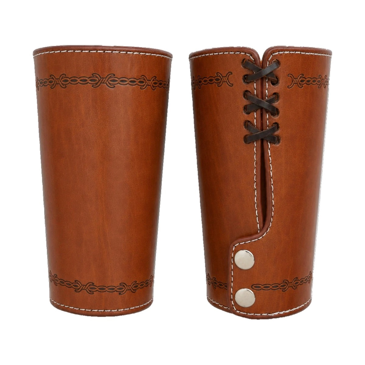 Coffee embossed cuff bracers