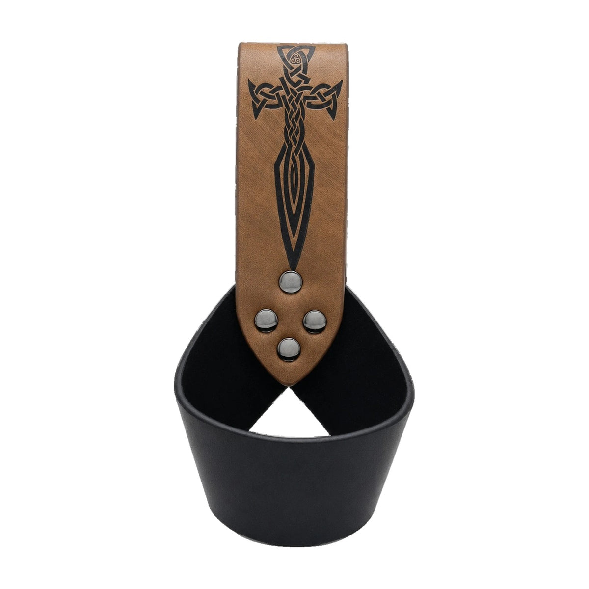 Black embossed drinking horn holder