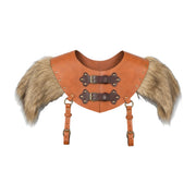 Brown & tan faux fur shoulder mantle