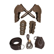 Brown five-piece pauldron and belt kit