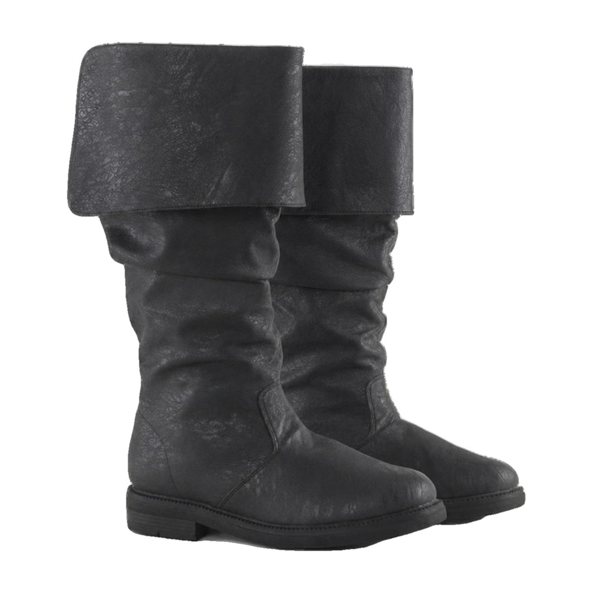 Black fold-over cuff renaissance boots