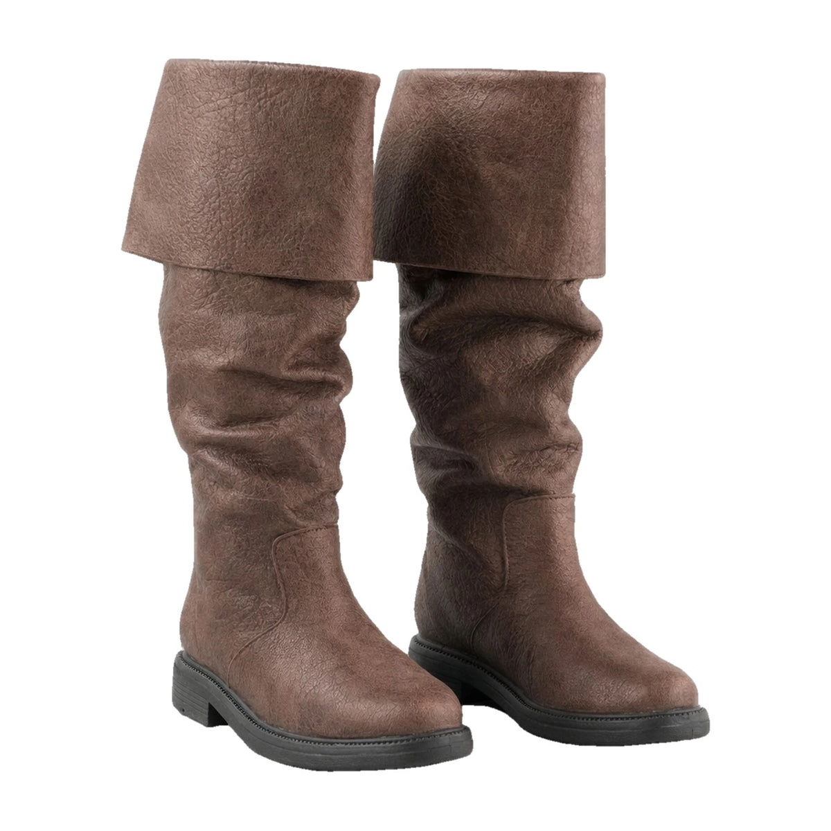 Brown fold-over cuff renaissance boots