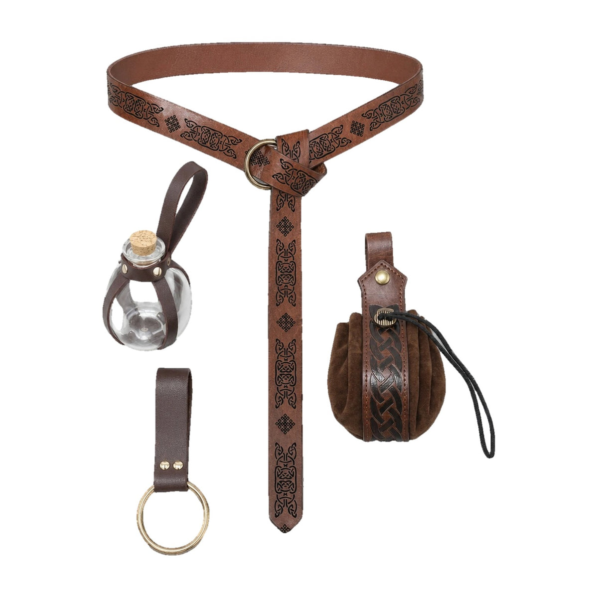 Brown four-piece ring belt kit