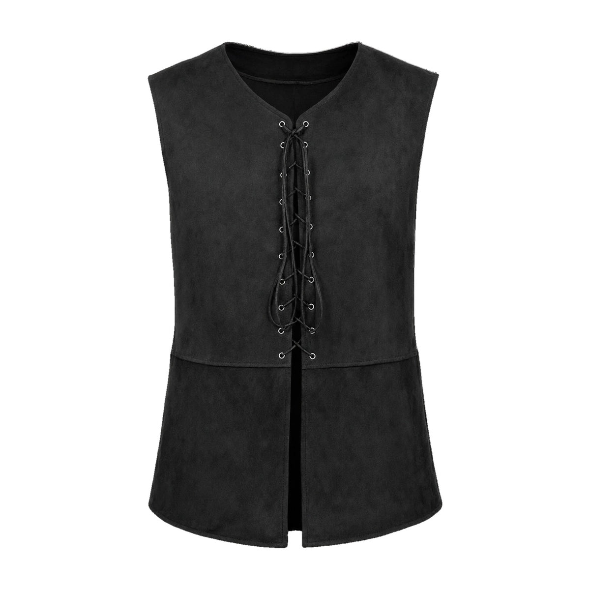 Black front-laced sleeveless vest