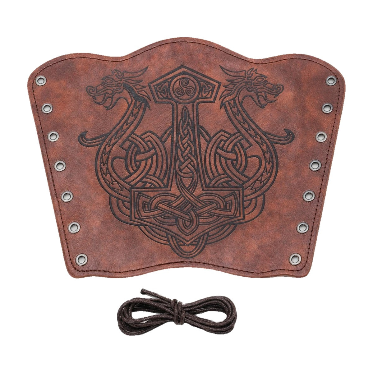 Red-brown hammer and dragons bracer
