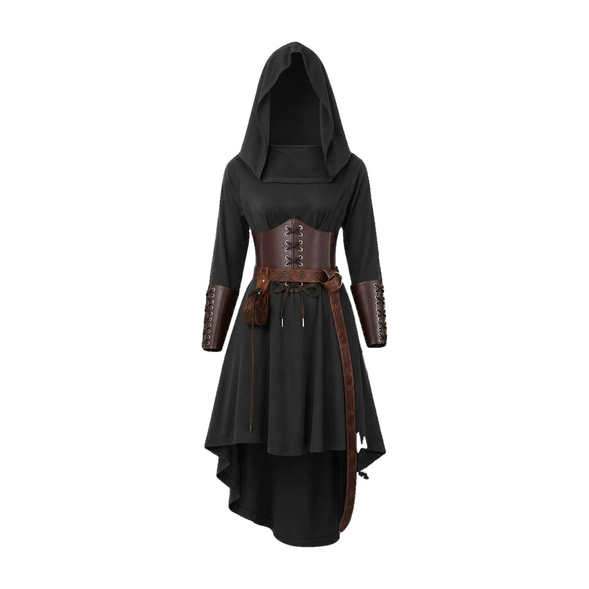 Black hooded elf dress set