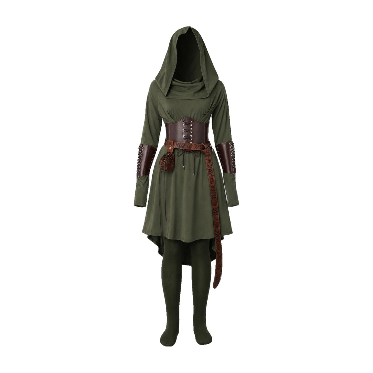 Green hooded elf dress set