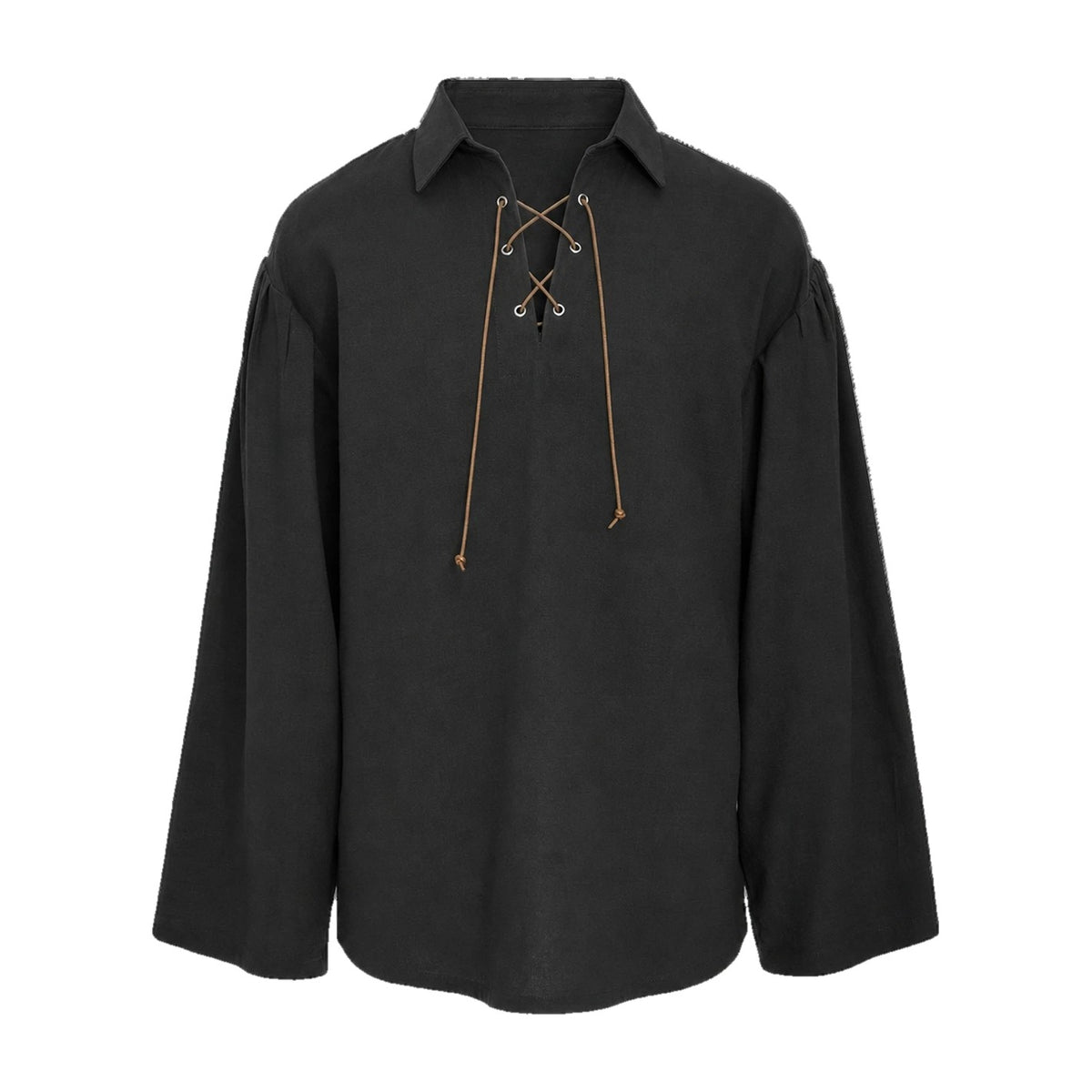 Black kids' lace-up renaissance shirt