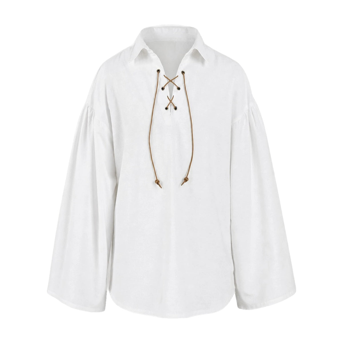 White kids' lace-up renaissance shirt