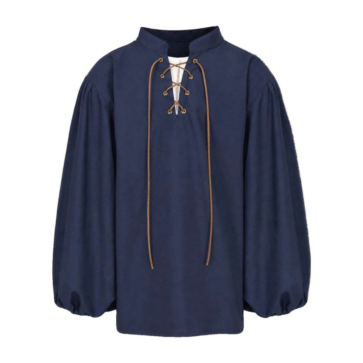 Navy kids' stand-collar shirt
