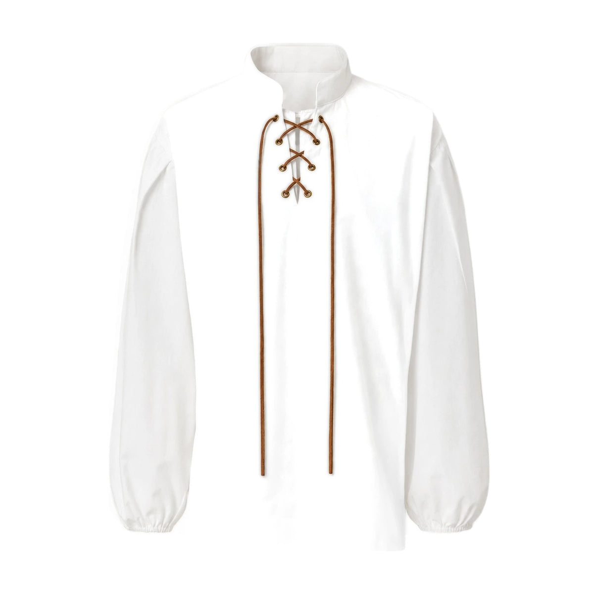 White kids' stand-collar shirt