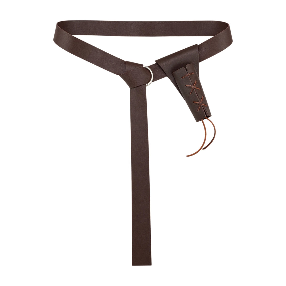 Brown & silver knight belt with sword frog