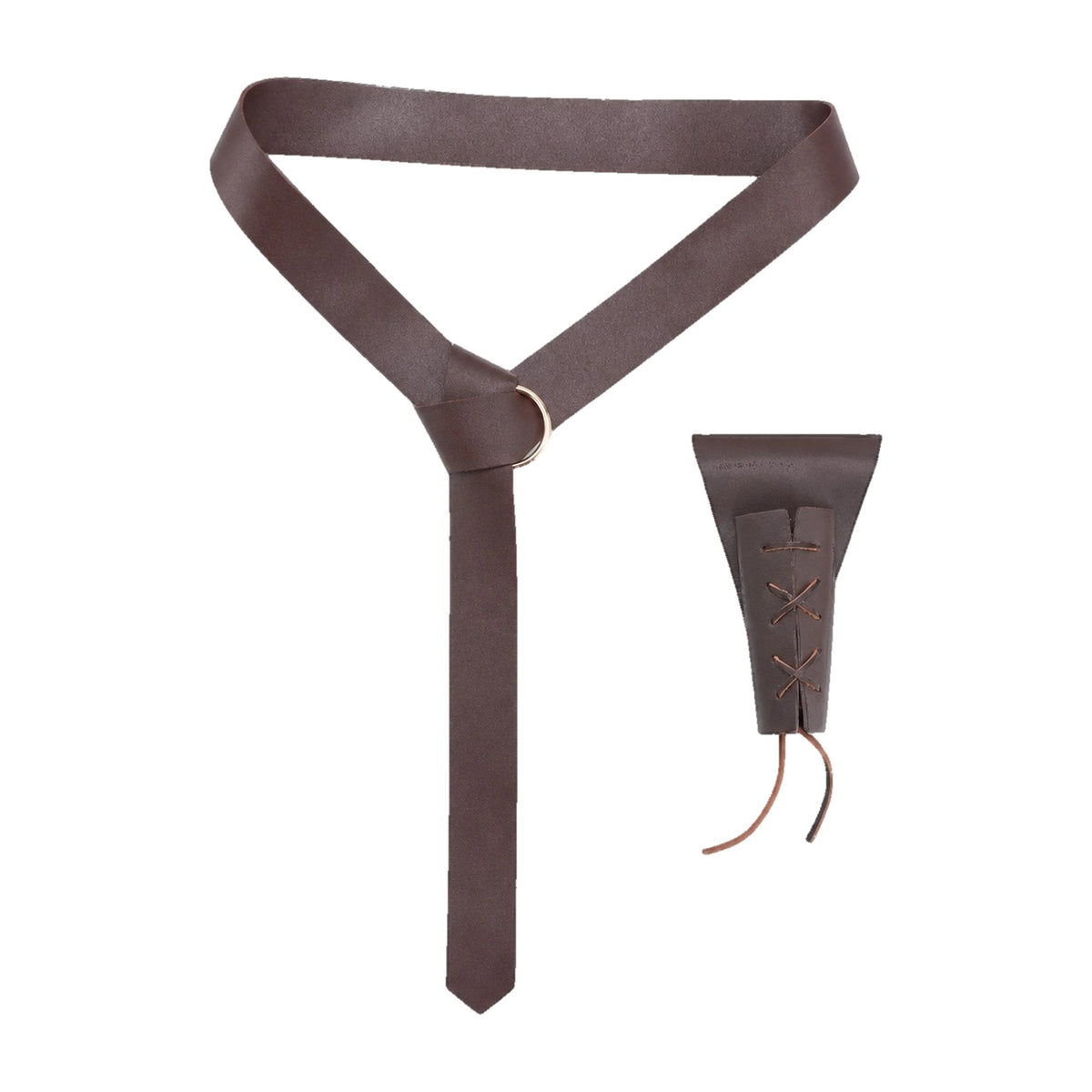 Brown knight belt with sword frog