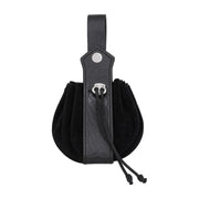 Black knotwork drawstring belt pouch