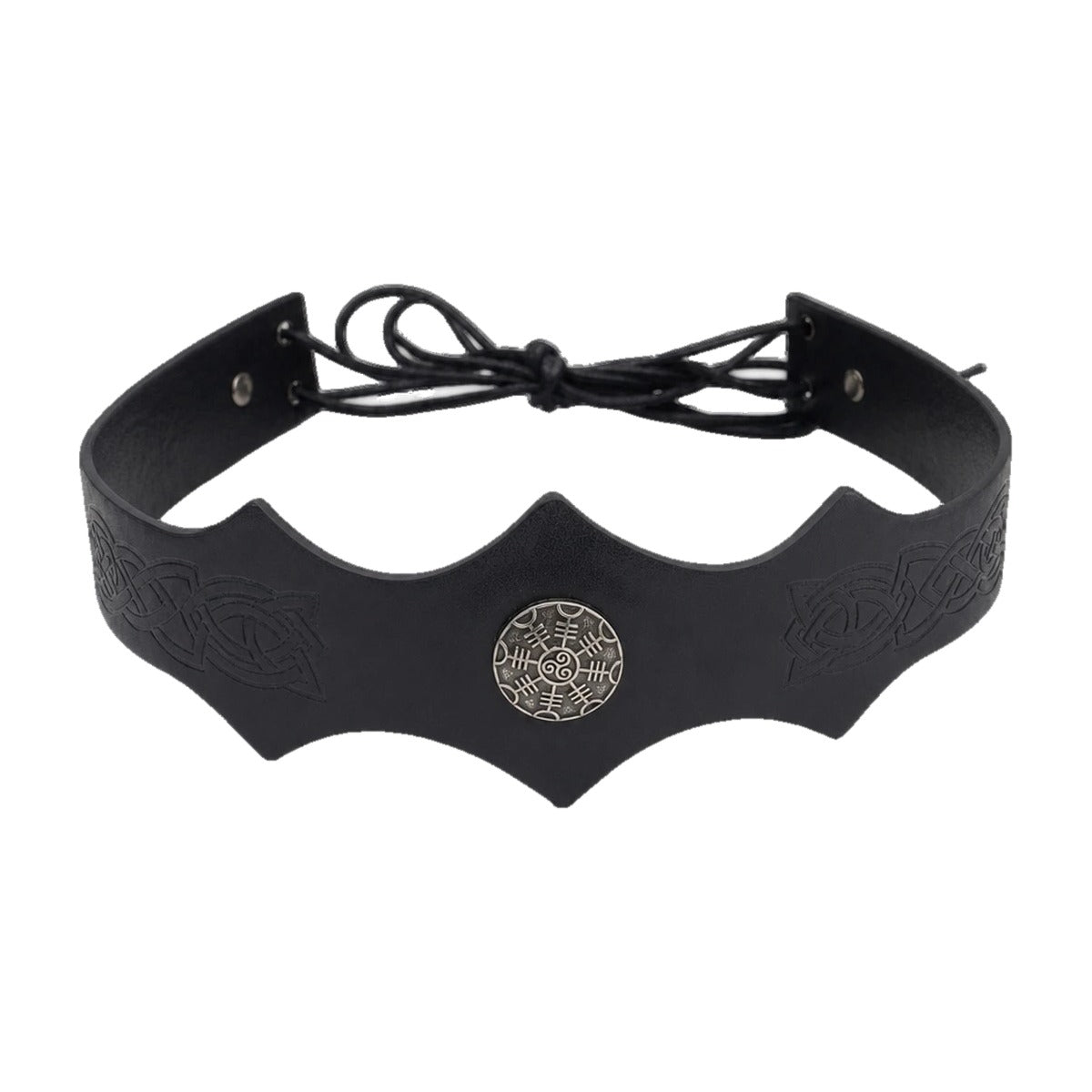 Black & silver knotwork circlet with medallion