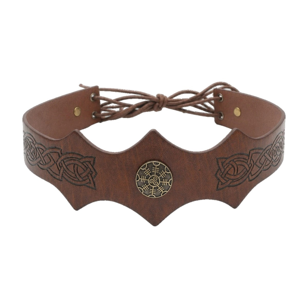 Brown & bronze knotwork circlet with medallion