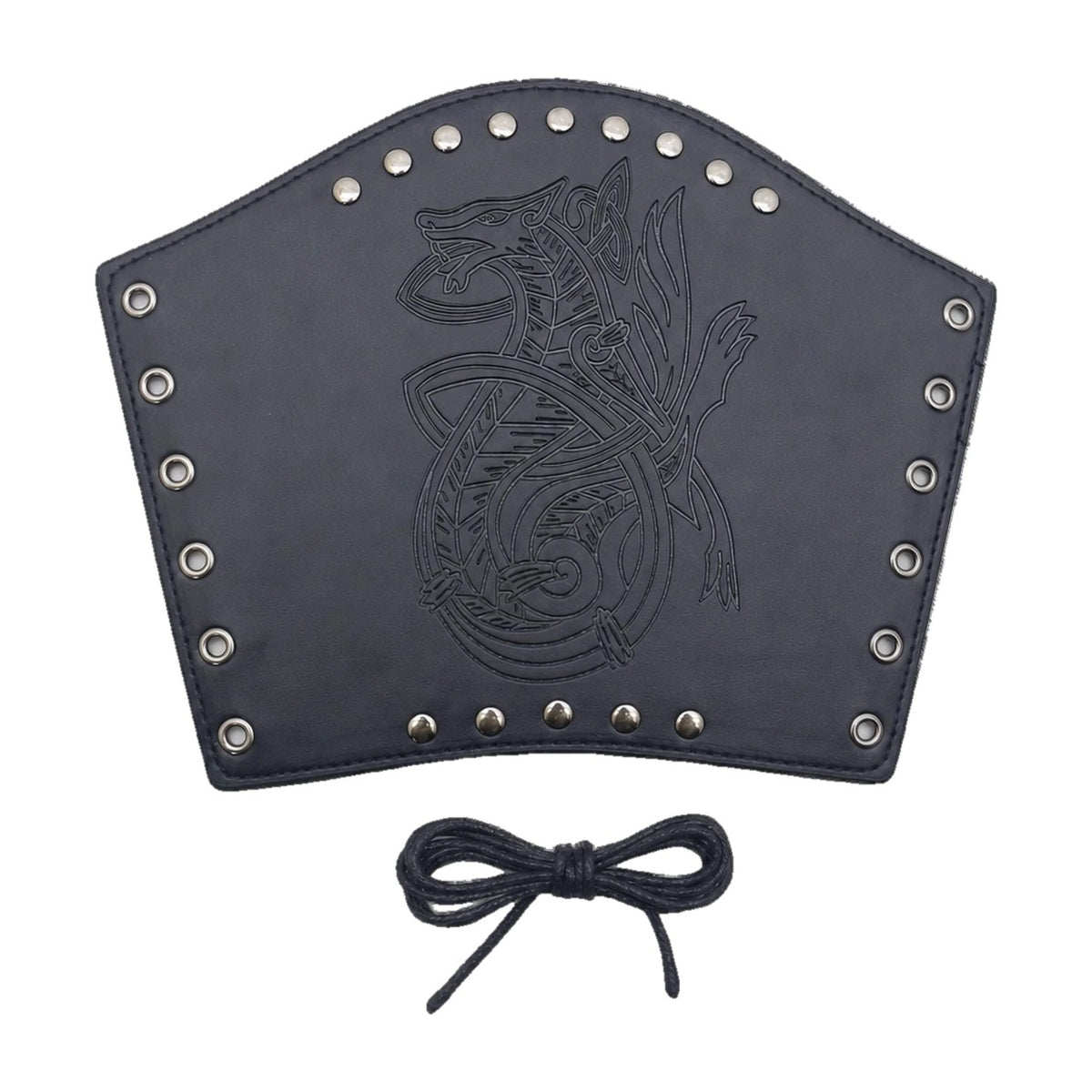 Black knotwork wolf bracer