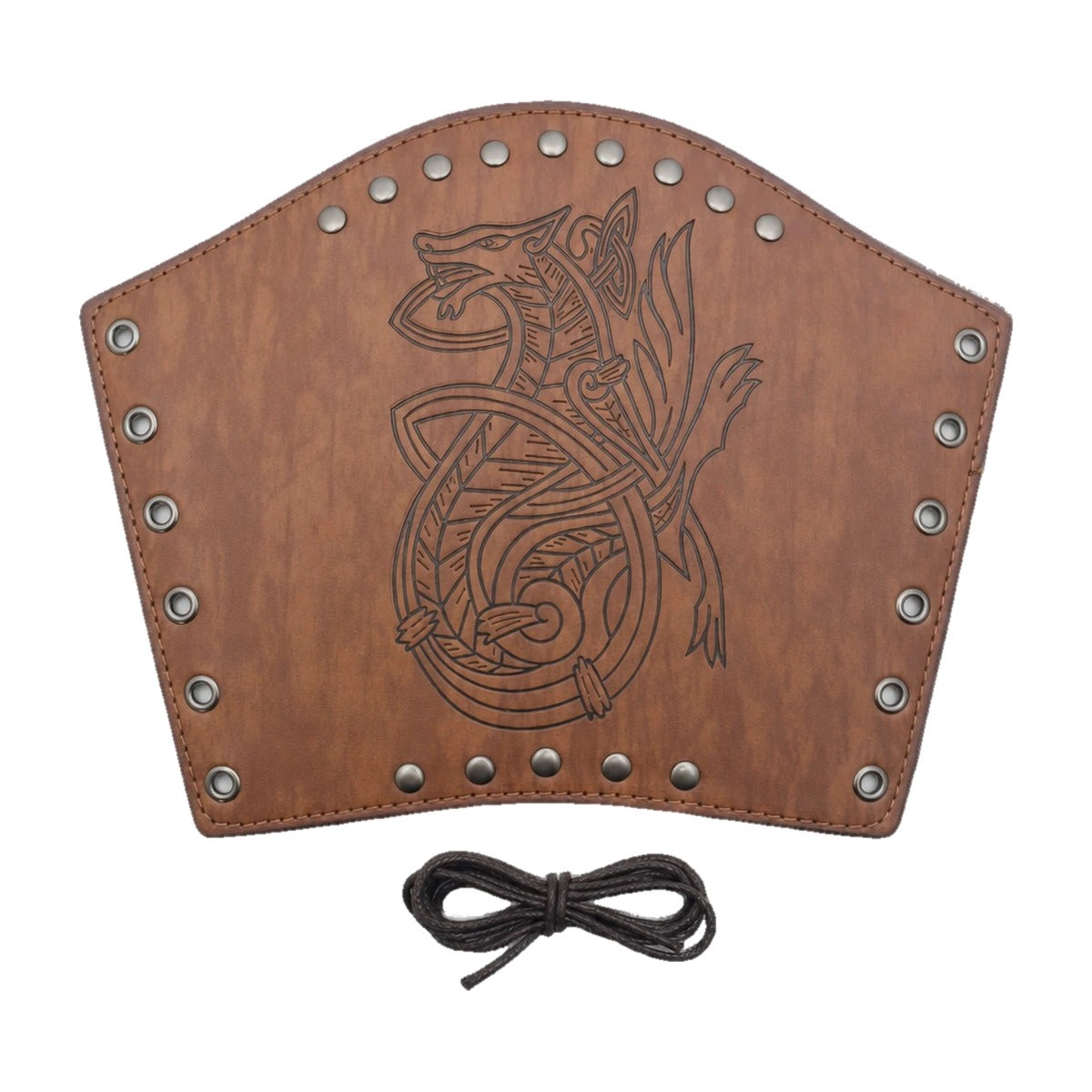Brown knotwork wolf bracer