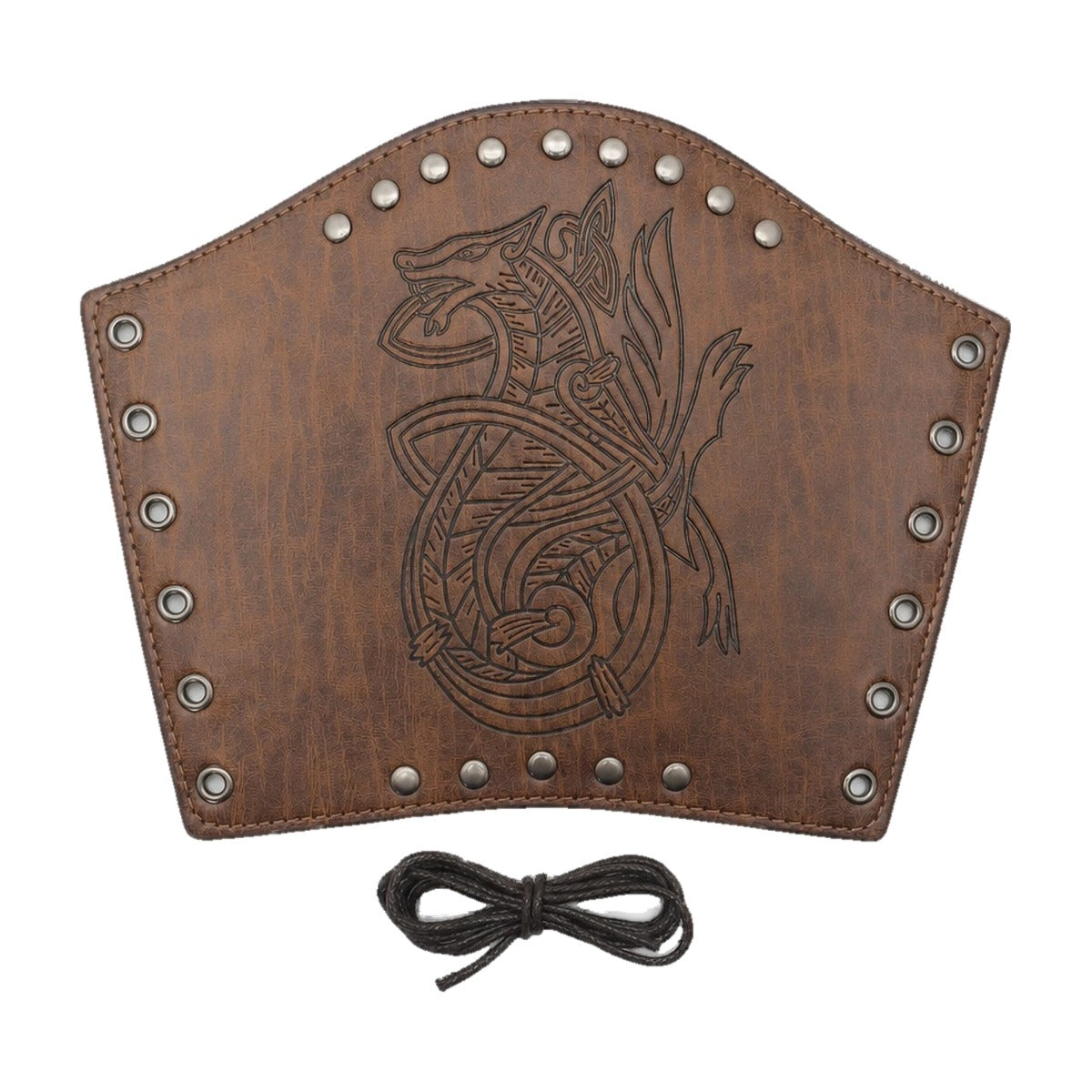 Coffee knotwork wolf bracer
