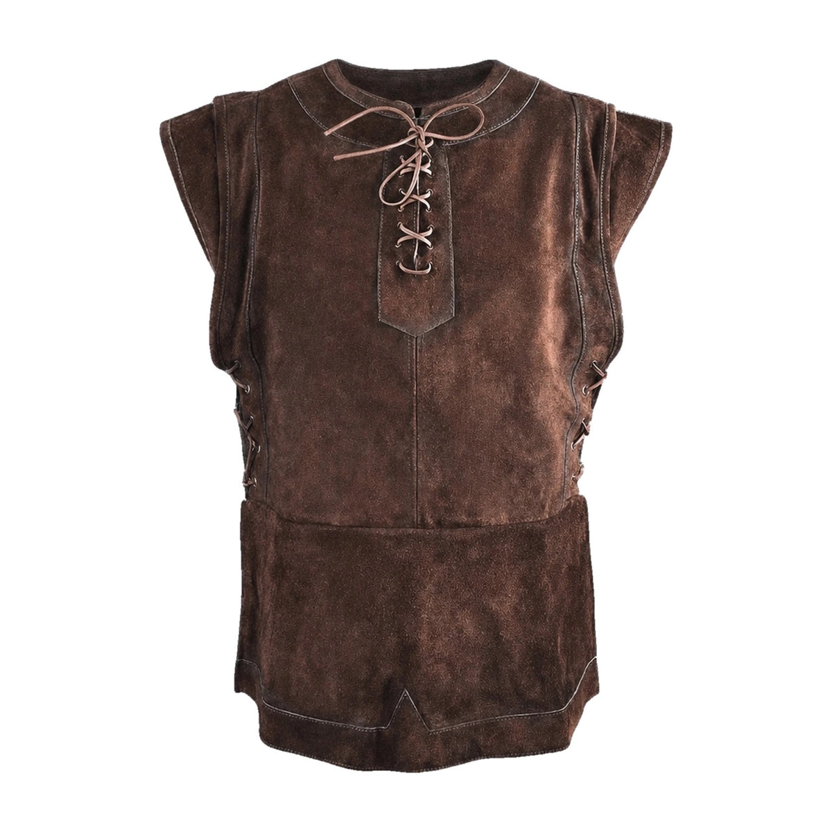 Brown lace-up hunter vest