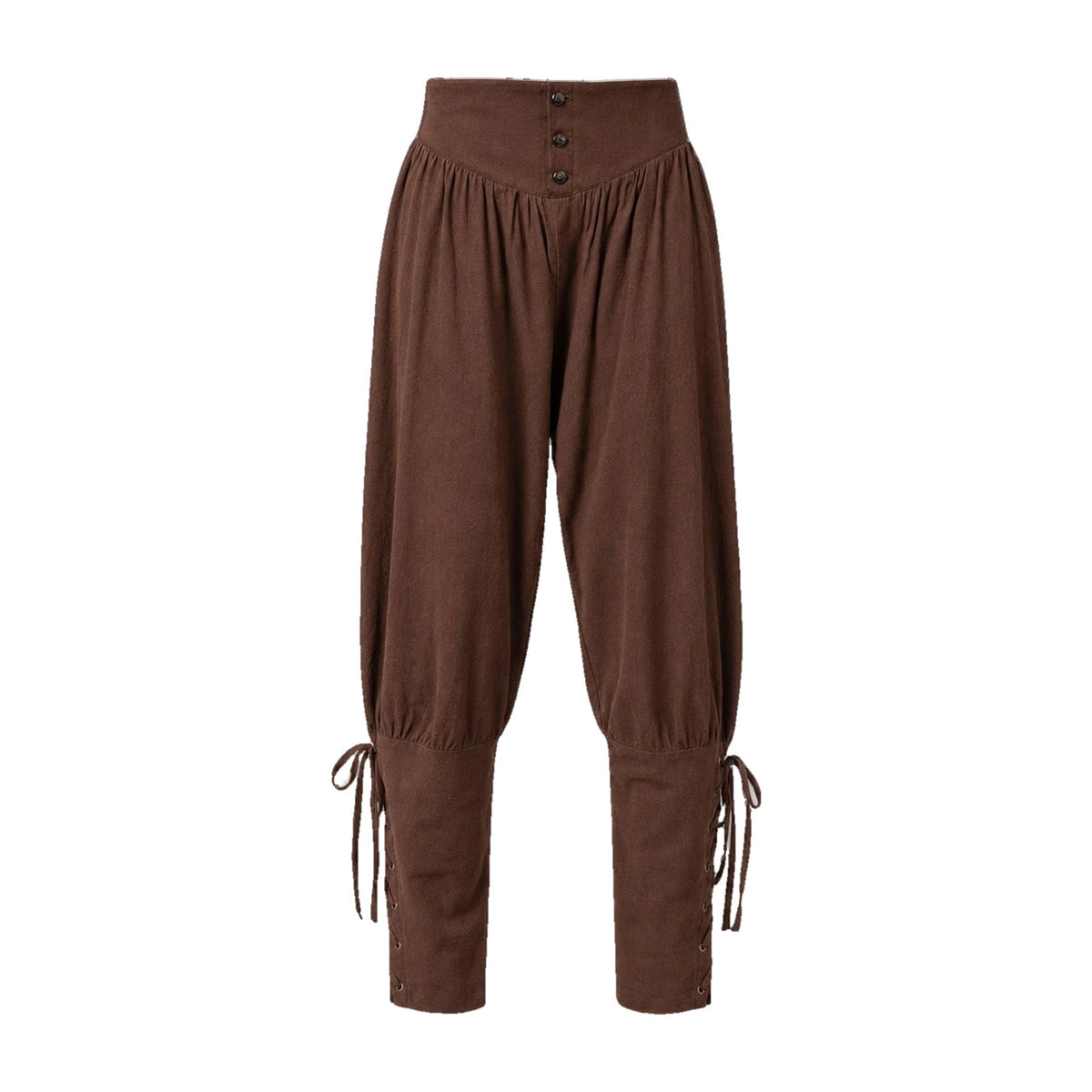 Brown laced trousers with ankle ties