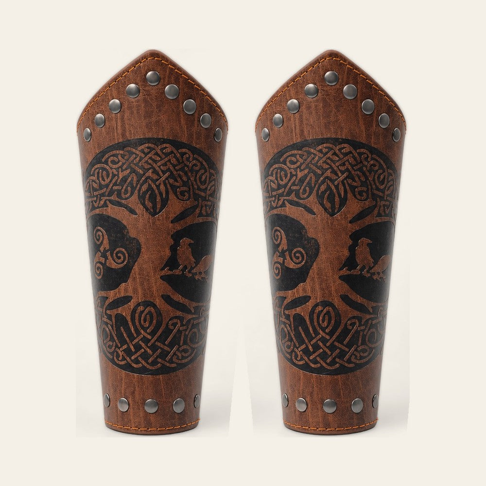 Faux leather bracers and arm armour at LARPLAY