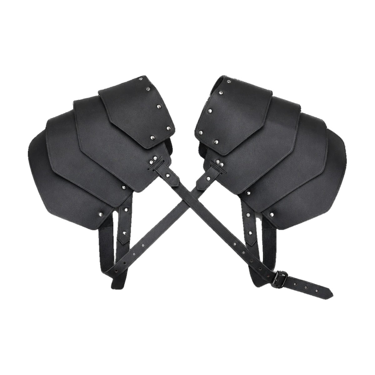 Black layered double pauldrons