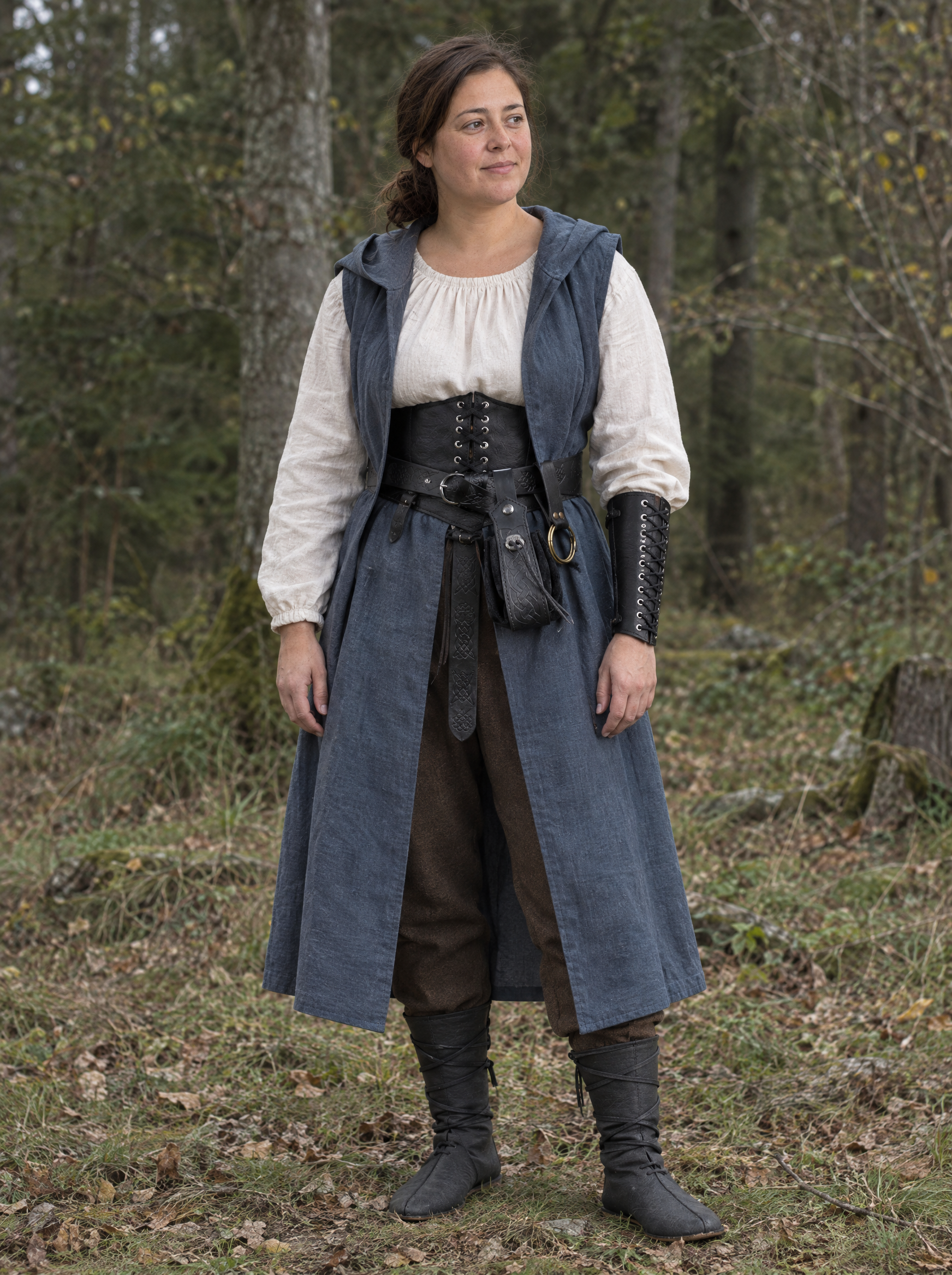 Complete ranger outfit worn by a woman outdoors