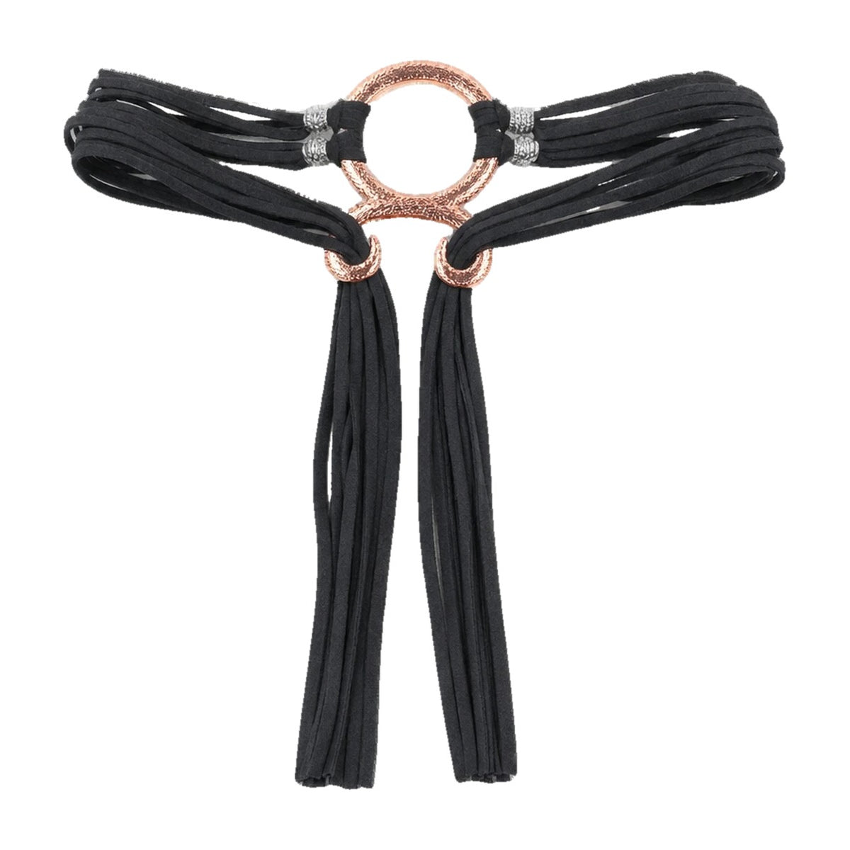 Black multi-cord ring belt