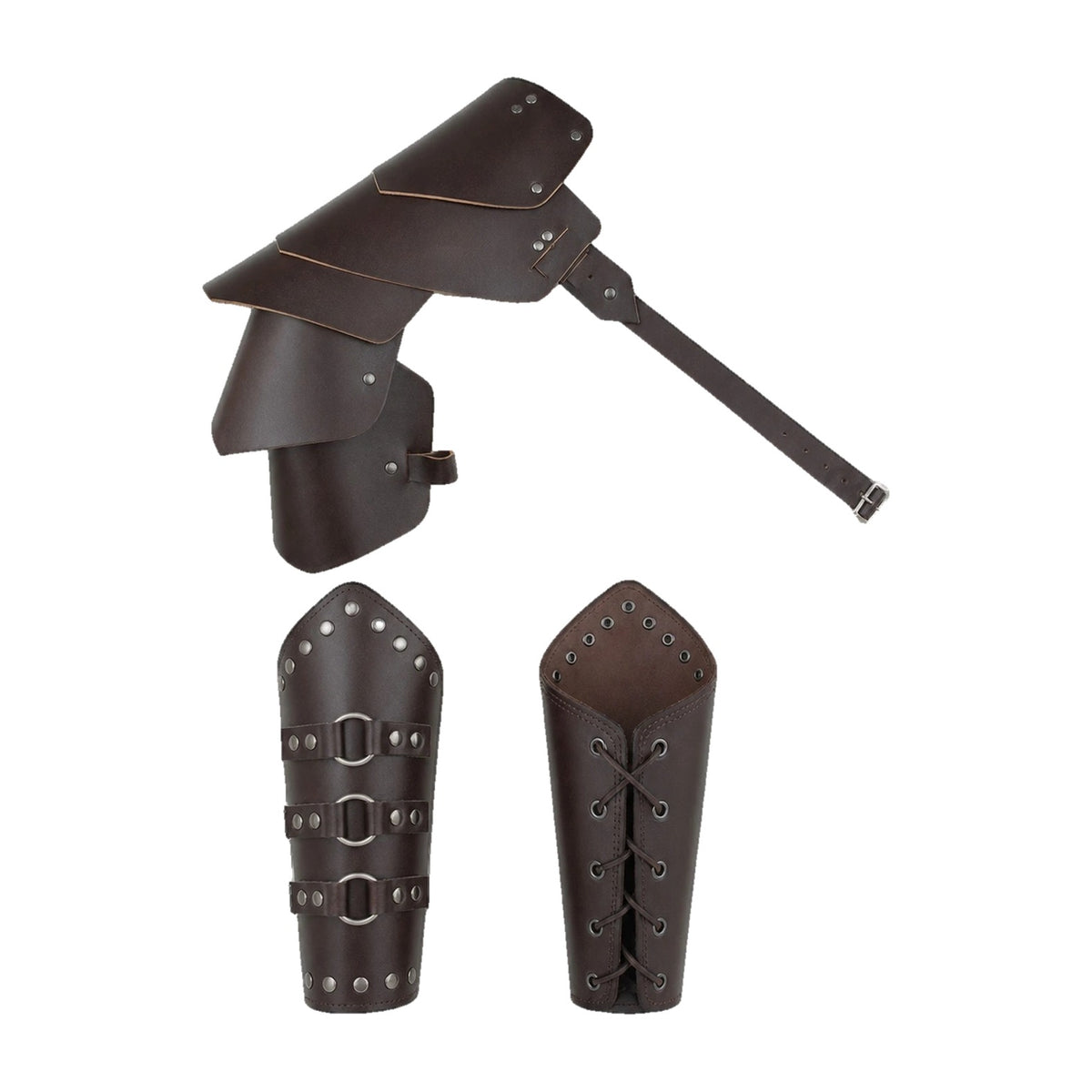 Brown pauldron and bracers set