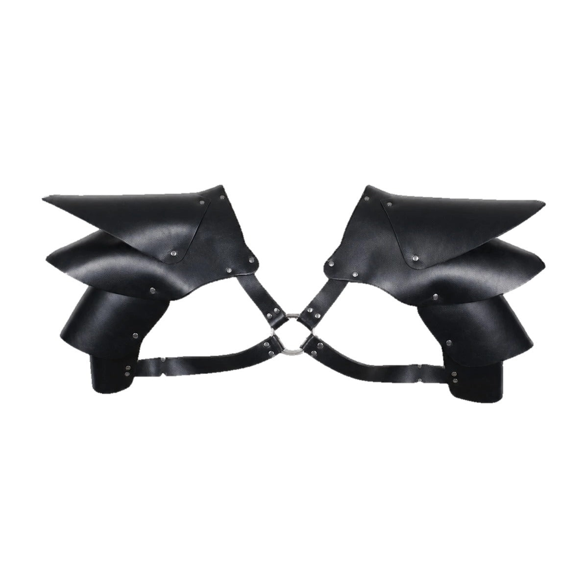 Black pointed double shoulder armour