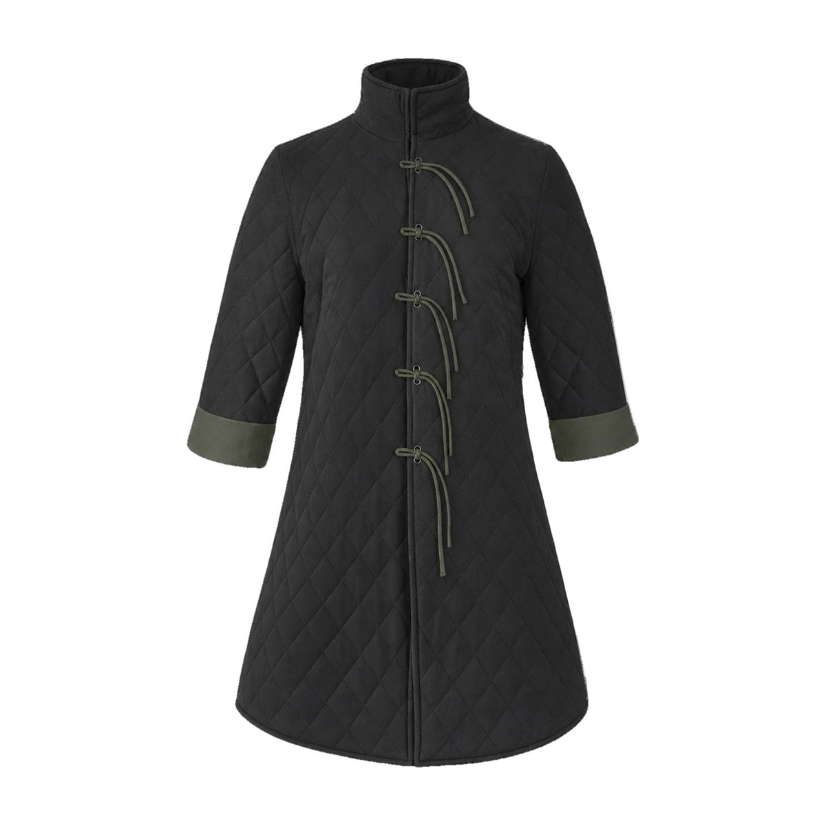 Black quilted padded coat
