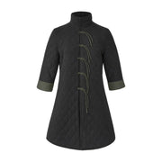 Black quilted padded coat