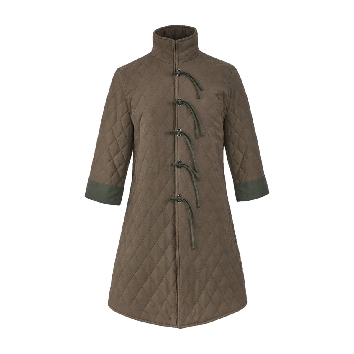 Dark brown quilted padded coat