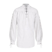 White renaissance shirt with laced sleeves