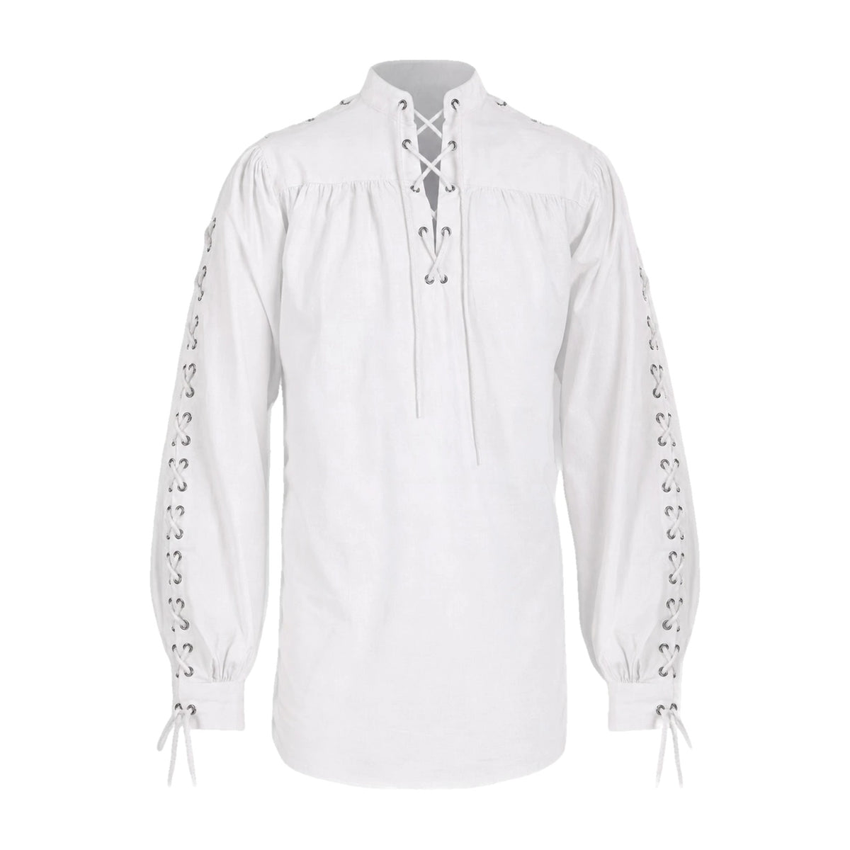 White renaissance shirt with laced sleeves