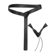 Black ring belt with V-shaped sword frog