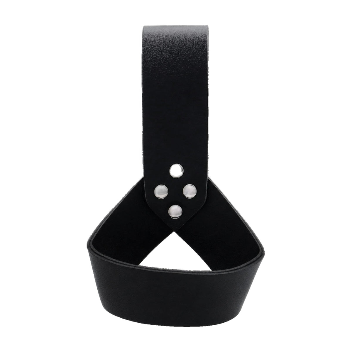 Black riveted belt frog for horn or sword