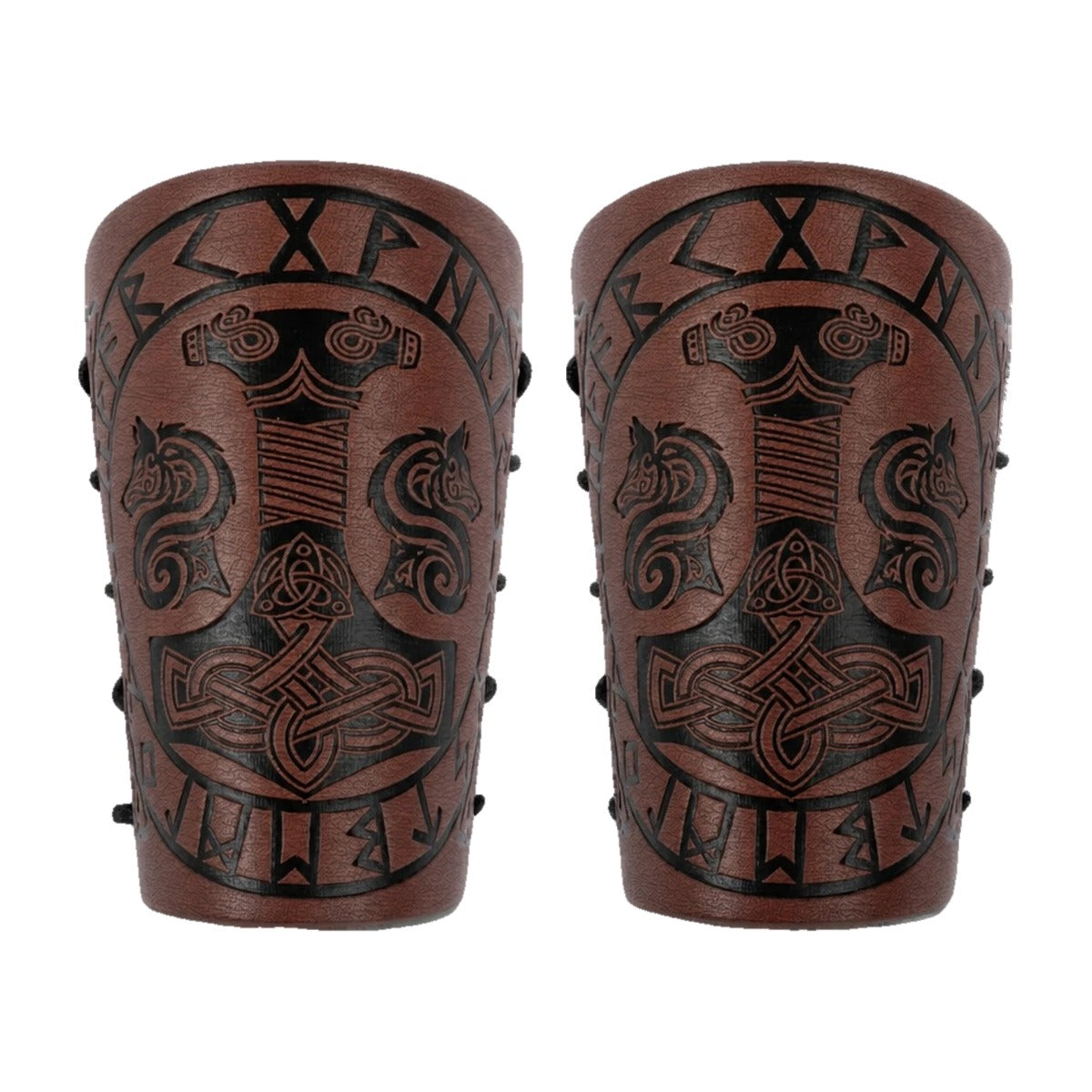 Brown tall Thor's hammer bracers